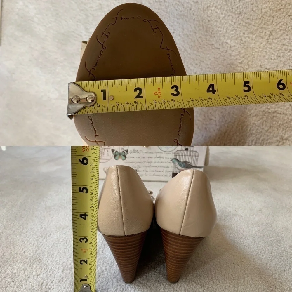 FRANCO SARTO bow peep toes wedges, the artist's collection, A-Hetty Cream 9.5